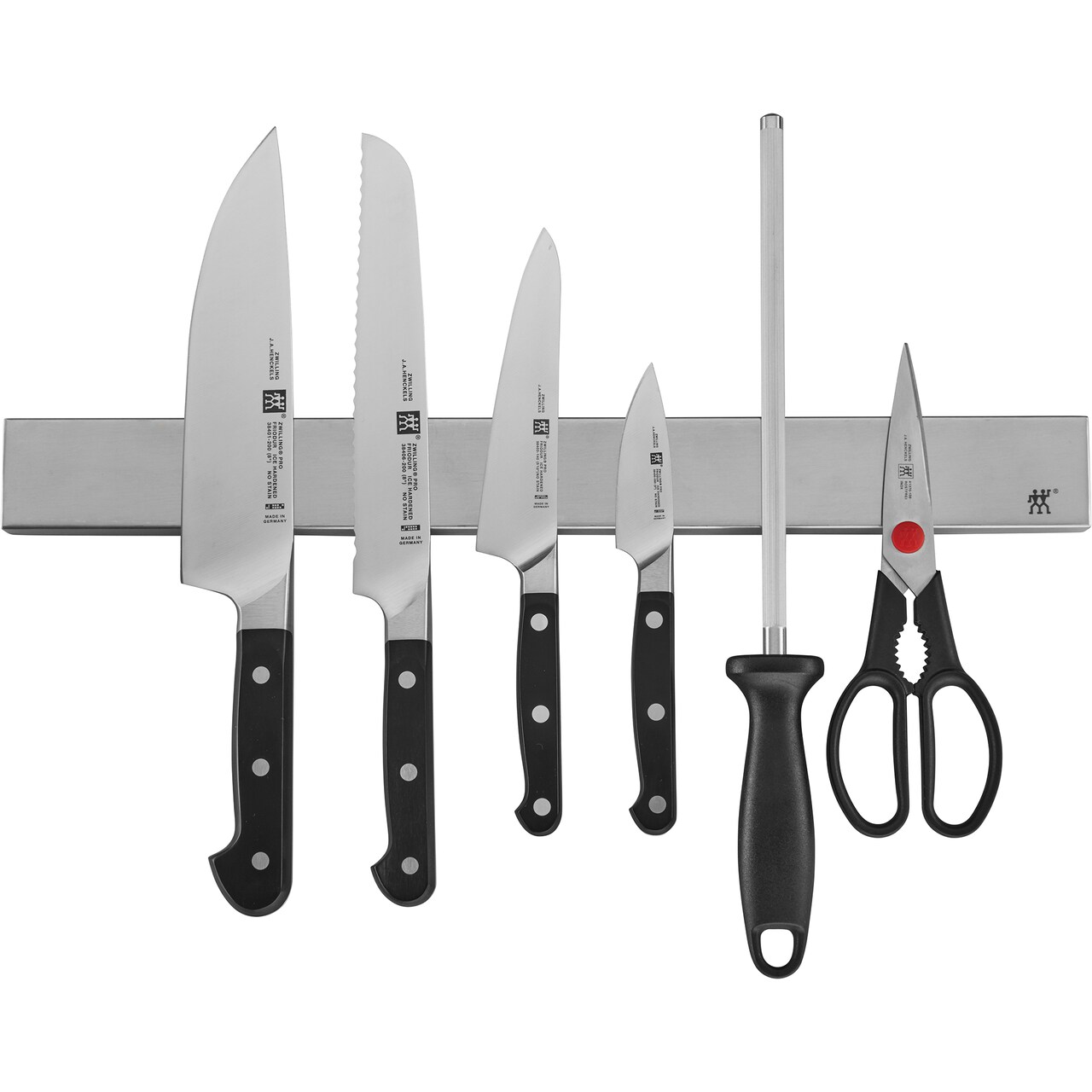 ZWILLING Pro 7-pc Knife Set w 17.5" Stainless Magnetic Knife Bar